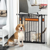 29.1''-31.5'' Extra Wide Dog Gate with Cat Door with Stair Press