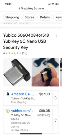 New nano Yubikey in its sealed package