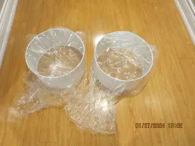 TWO LAMP SHADES WHITE COLOUR 8X16" NEW, View more