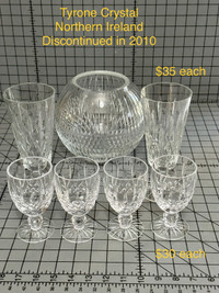 Vintage 1970s Tyrone Crystal wine glasses Made in Northern Irela