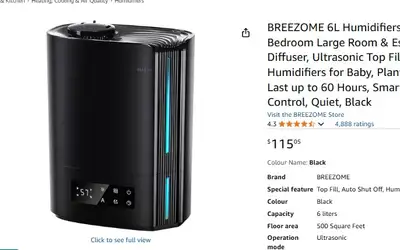 6L Humidifier -Large Room & Essential Oil Diffuser, View more