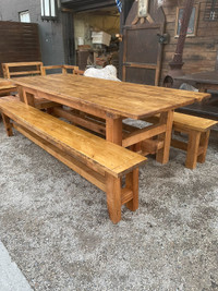 6 ft harvest table with  a. 6 ft bench 850.00