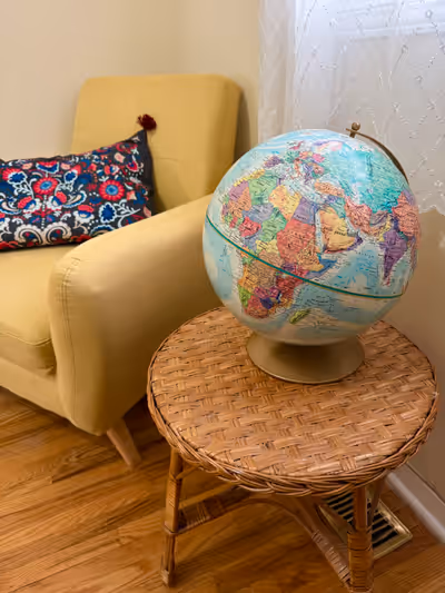 Vintage 12" World Globe - Raised Surface - Maclean's Magazine - pre 1990 as some countries are not a...