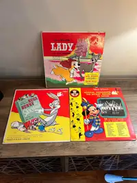 Lot de 3 vinyles Disney vintage Lady / bugs bunny / Mickey