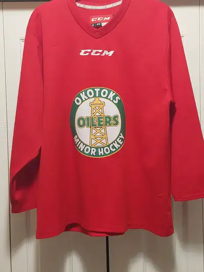 Authentic CCM Okotoks Oilers JerseyGood Shape, Couple Small Rips, View more