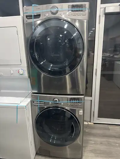 Woww!!! 27 inch LG front load stainless steel washer dryer set, View more