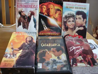 À première vue - Val Kilmer - Mira Sorvino Armageddon - Bruce Willis Brillantine(Grease)- J.Travolta...