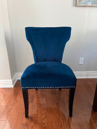 Dark Blue Velvet Dining Chairs (set of 6)