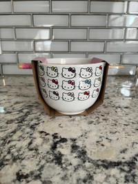 HELLO KITTY Ceramic Bowl with Chopsticks 