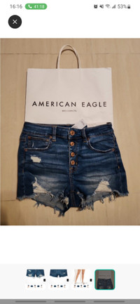 American Eagle AEO Dark Blue Denim Shorts