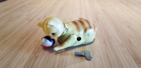 1940s Tin Windup Toy Cat with Ball