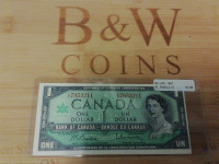 1967 Canadian BC-45b $1 Prefix L/O Banknote