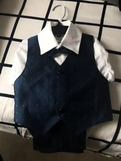 4 pc boys vest suit in blue or purple , View more