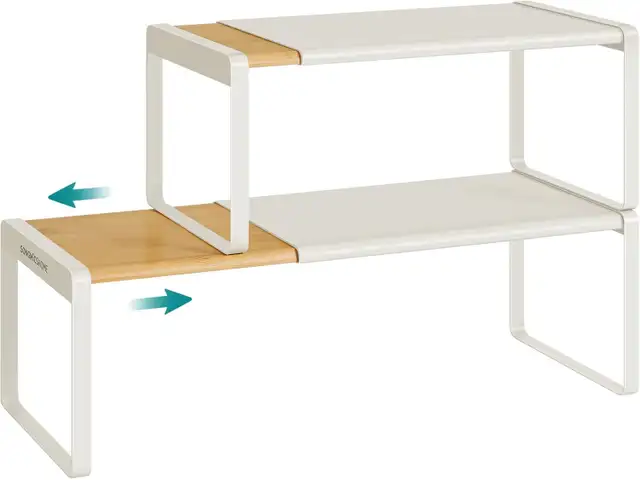 VASAGLE 2-Tier Expandable Counter Shelf in Bookcases & Shelving Units in Oshawa / Durham Region - Image 2