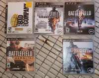A lot of 5 battlefield games ps3/ lot de 5 jeux battlefield ps3