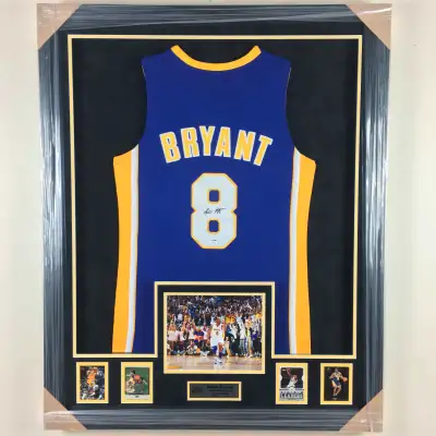 Kobe Bryant autographed Lakers jersey Autograph authenticated by PSA with certificate of authenticit...