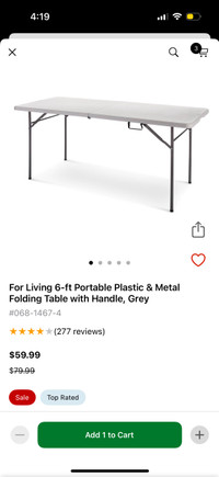 6 ft portable table