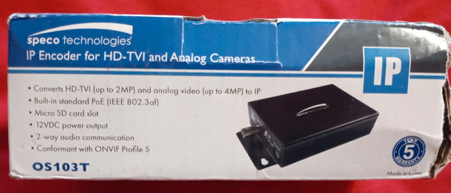 New! Speco OS103T TVI/960H Video Encoder, Black in Video & TV Accessories in St. Catharines - Image 2
