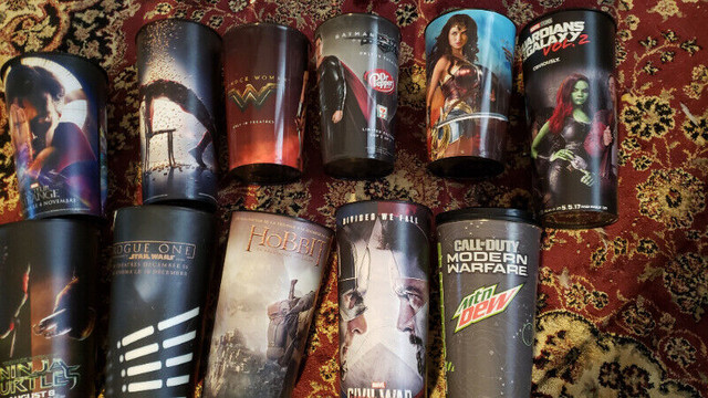 Movie cups w/ lids in Arts & Collectibles in Winnipeg