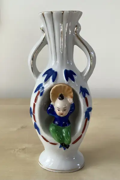 Small Vintage Japanese Porcelain Bud Vase, View more