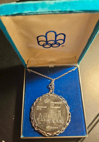 1976 CANADIAN SILVER $10 OLYMPIC NECKLACE 