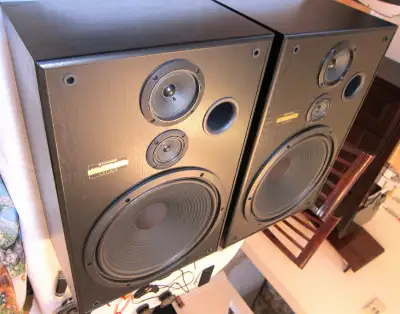 FULL RANGE SPEAKERS CLEAN, WORK AND SOUND LIKE NEW; LOUD; AWESOME BIG SOUND WITH WELL DEFINED BASS!...