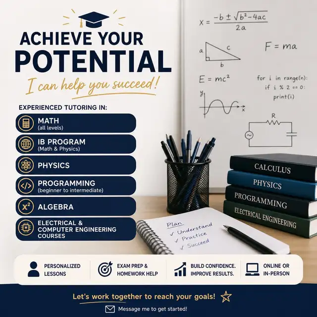 Expert Tutoring – Math, Physics, Programming & Engineering445159202987724800