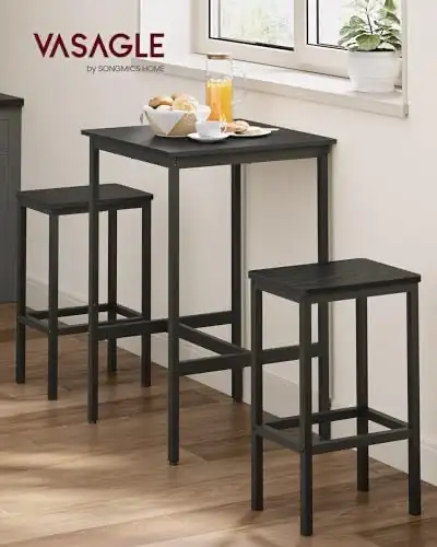 Bar Table Set with Stools Dining Table with 2 Chairs Small Kitch, View more