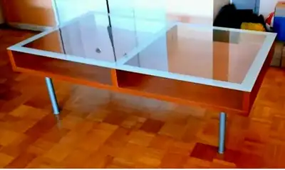 Wooden Glass Top Table, View more