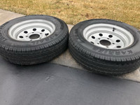 2 trailer rims with tires st145R12