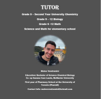 Online Tutoring in Math, Science, Chemistry, and Biology