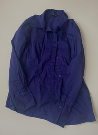New Vero Moda Dark Purple Shirt, Long-Cut, 75% Cotton, Women's L