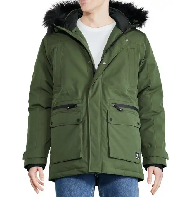 Canadiana Men's Faux Fur Trim Hooded Parka in Men's in Oshawa / Durham Region - Image 2