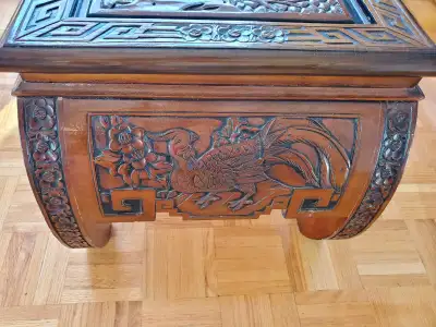 Hand Carved Antique Wood Table, View more