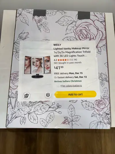 Brand new makeup mirror for vanity with led lights comes with charger works perfectly fine Opened bo...