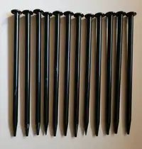 Brand New 7.25" Long Black Steel Spikes/ Stakes/ Nails-12 pieces