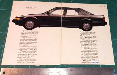 CLASSIC 1986 HONDA ACCORD SEDAN LXI RETRO ORIGINAL PRINT AD, View more