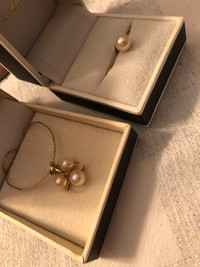  Vintage Simulated Pearl pendants  1  Single/1 Triple