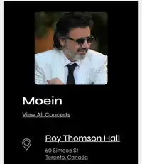 Moein Concert ticket Toronto