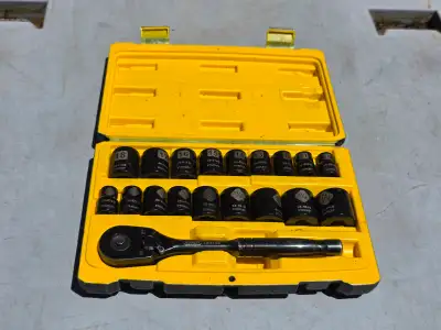 For sale a Stanley Professional Grade Black Chrome Socket Set, 19-pc, SAE/Metric. Model #058-9291-6....