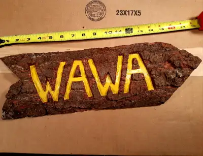 WAWA Hand Carved sign - Northern Ontario Town of hunting fishing