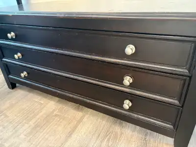 Quality Ashley Furniture 3-drawer table, View more