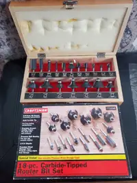 Craftsman 18 pc Carbide-Tipped Router Bits NEW!