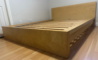 Queen size malm bed frame with slats dropoff extra $