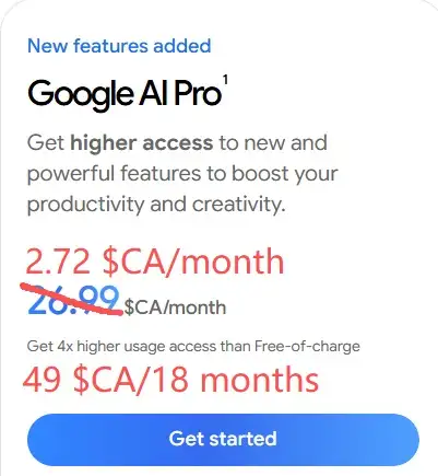 Gemini AI Pro Membership for 18 months