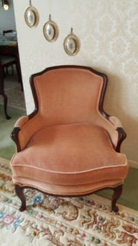 Antique Velvet Arm Chair