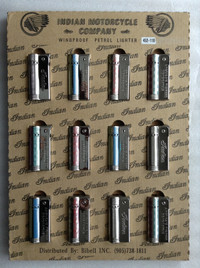 Indian Motorcycle Company Windproof Flint Fluid Lighters 12 Pack