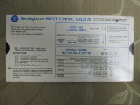 Vintage Westinghouse Motor Control Selector/Motor Data Calcula