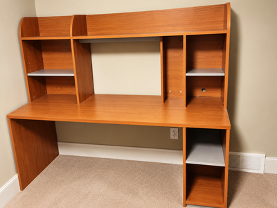 Large Computer Desk with Detachable Hutch & Shelves, View more
