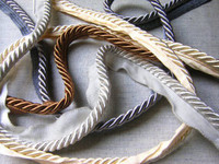 Decorative Satin Assorted Colors of 1 1/2" Fringe Trim, 1/4"Rope